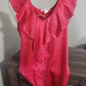 Red ruffle tank